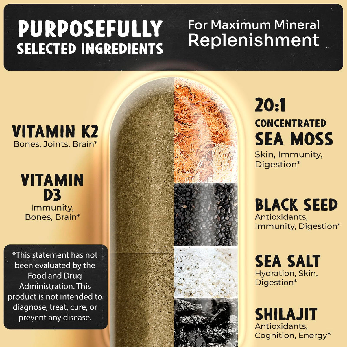 Maju Superfoods 18 en 1 Complément Alimentaire capsules ouvertes