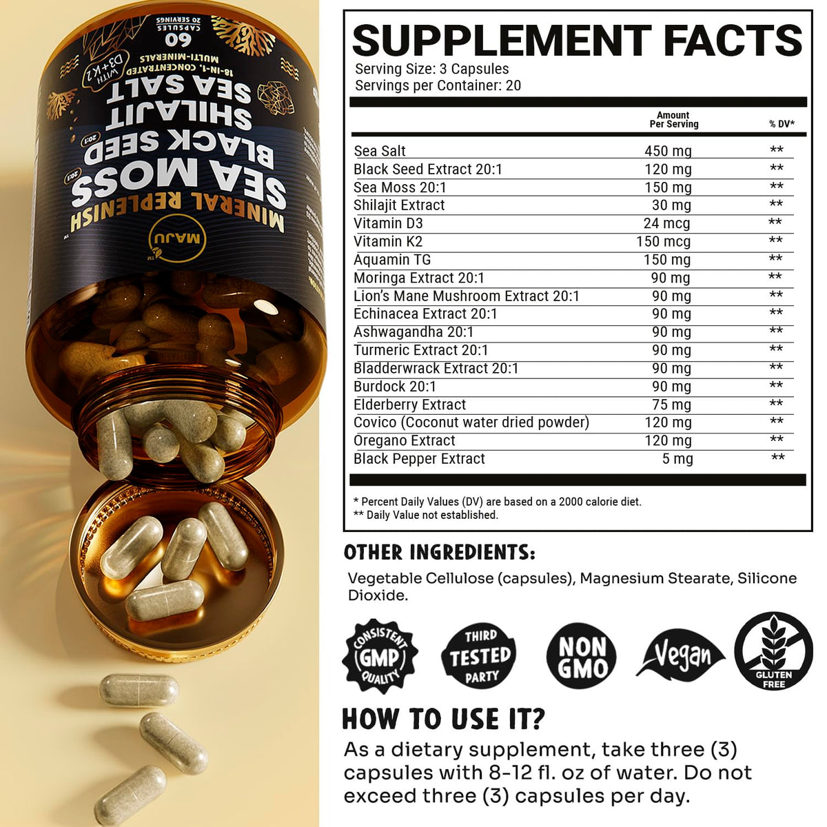 Maju Superfoods 18 en 1 Complément Alimentaire ingrédients