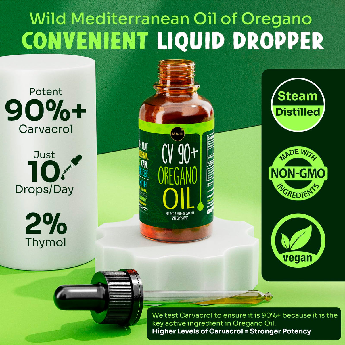Maju Superfoods Huile d'Oregano 60 ml avec ingrédients