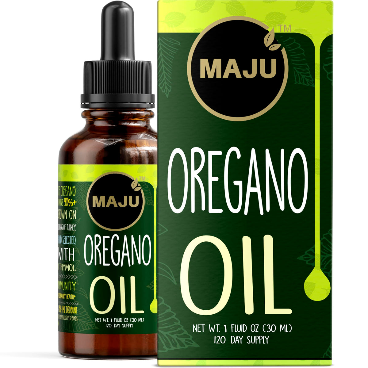 Maju Superfoods Huile d'Oregano 90% Carvacrol 30ml vue avant