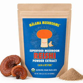 MALAMA MUSHROOMS Poudre d'Extrait de Champignon Reishi 109g vue de face