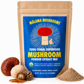 MALAMA MUSHROOMS Poudre de 8 Champignons Bio 141g vue de face
