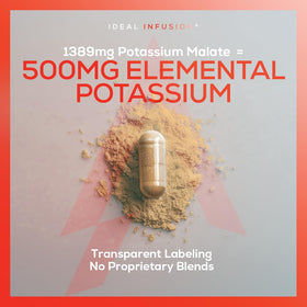 Malate de Potassium 1300mg d'Ideal Infusion - Détails de l'étiquette