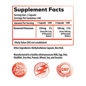 Malate de Potassium 1300mg d'Ideal Infusion - Vue latérale des capsules