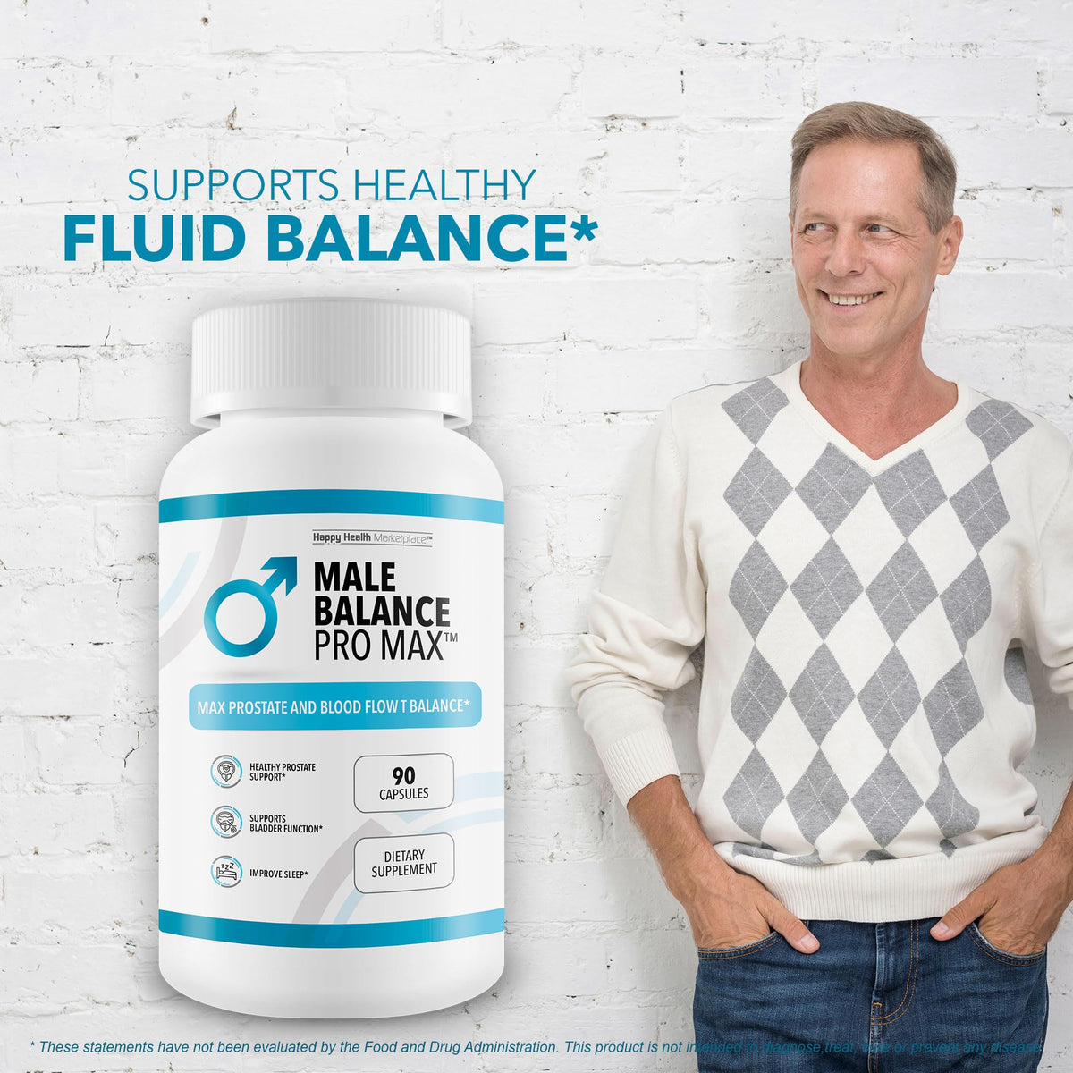 Male Balance Pro Max gélules dans un verre d'eau