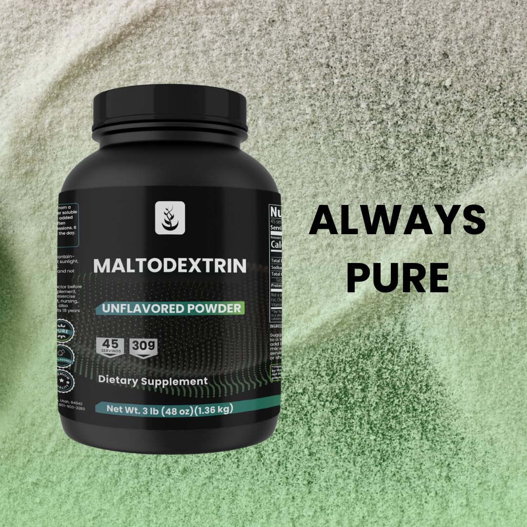 Maltodextrine PURE ORIGINAL INGREDIENTS 1728g vue de côté