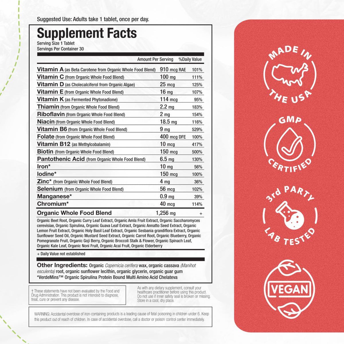 Mama Natural Multivitamine Femme 30 Jours en gros plan