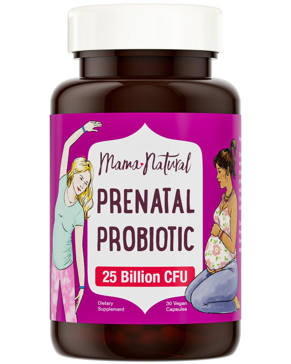 Mama Natural Probiotiques Prénataux 25 Milliards CFU packaging