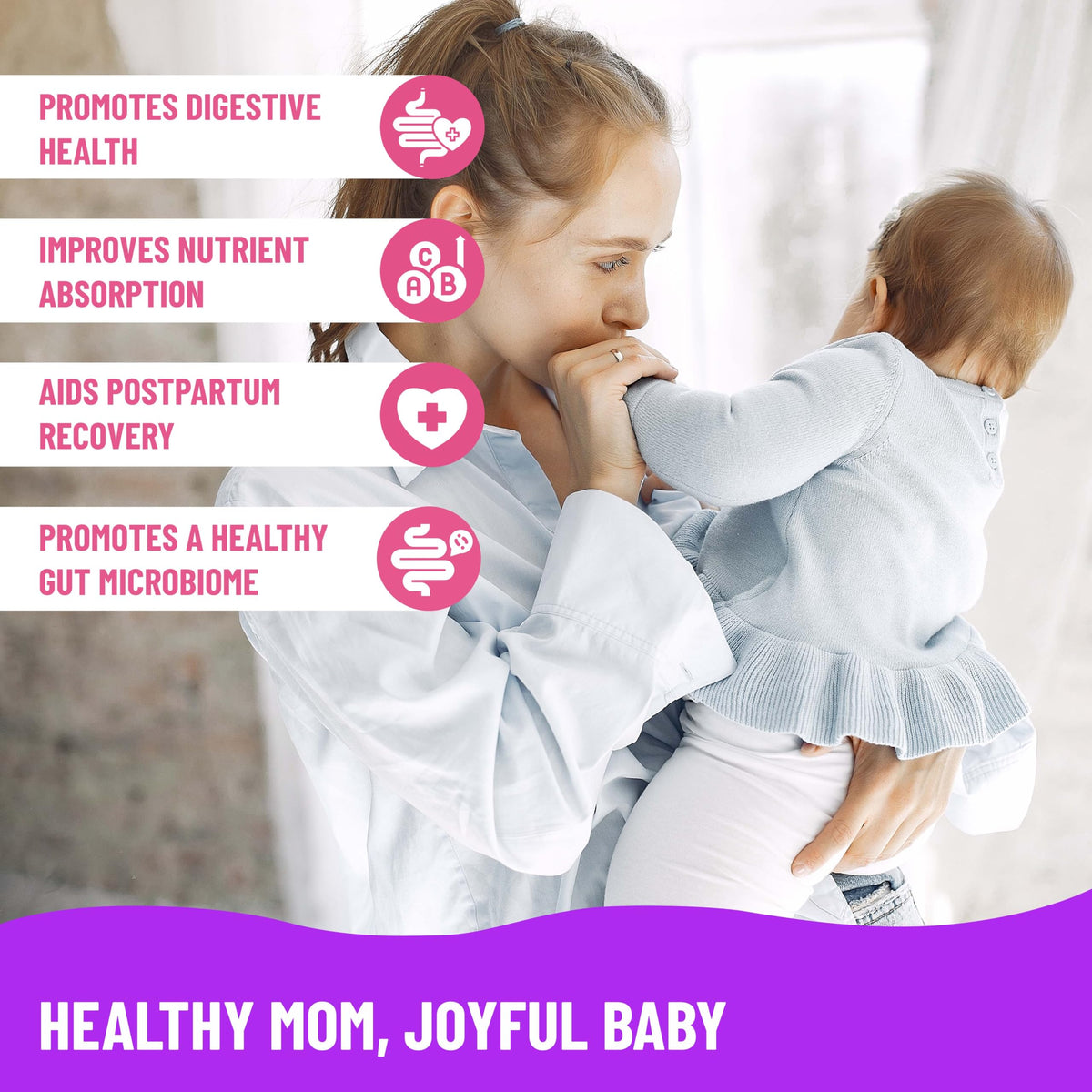 Mama's Select Probiotiques Prénataux 32g avec étiquette