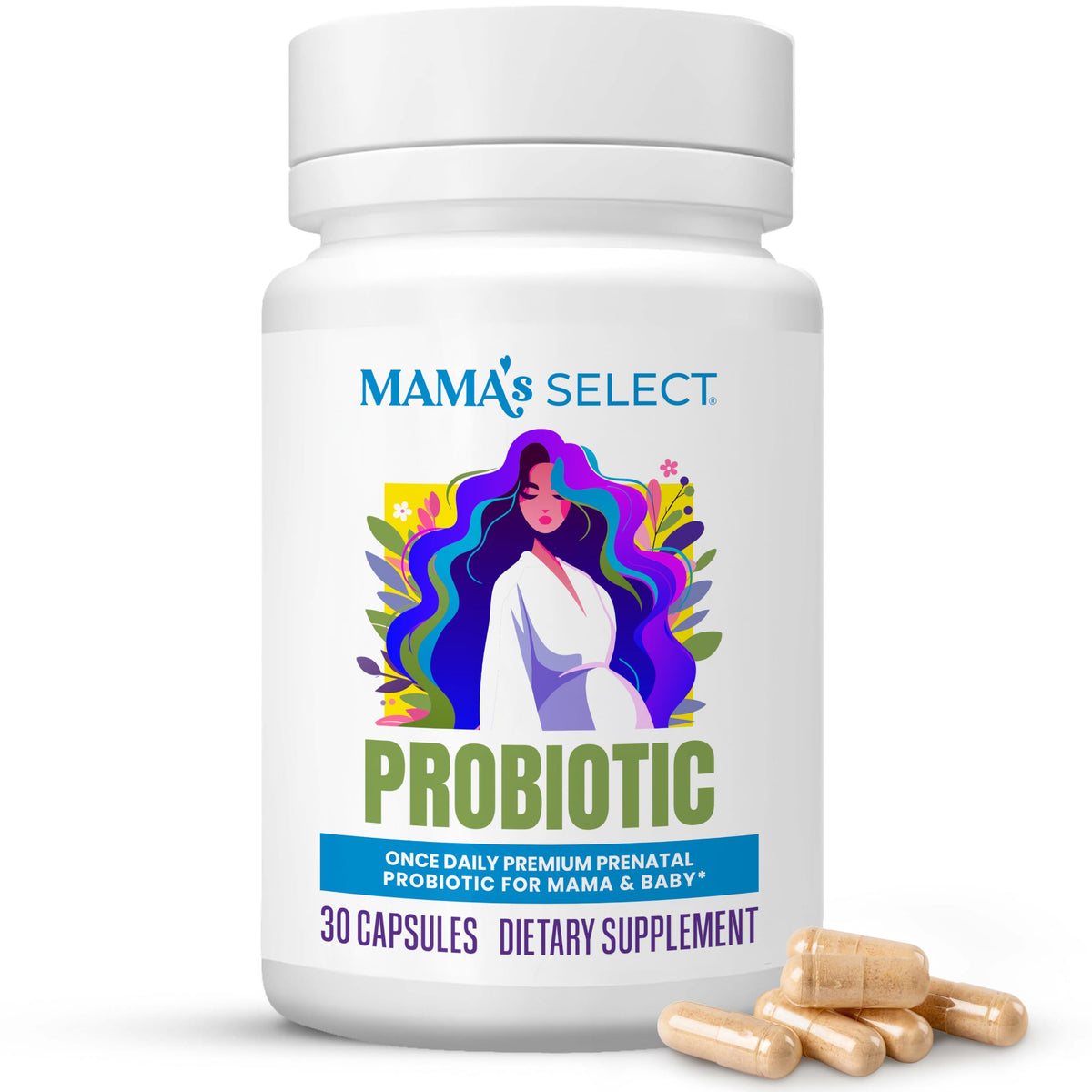 Mama's Select Probiotiques Prénataux 32g vue de face