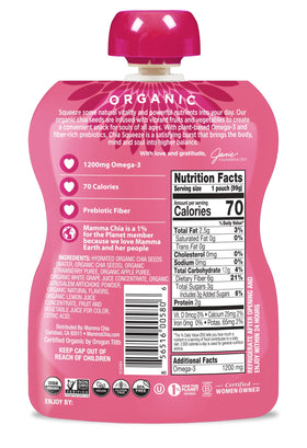 Mamma Chia Snack Prébiotique Squeeze Fraise Citronnade plusieurs sachets