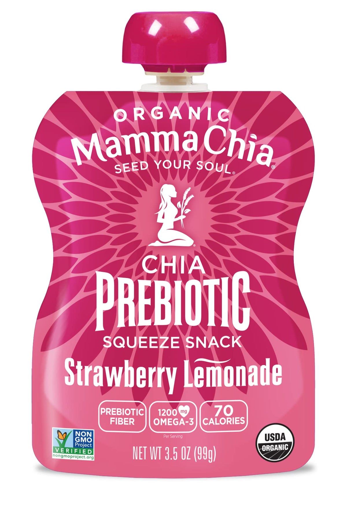 Mamma Chia Snack Prébiotique Squeeze Fraise Citronnade sachet arrière