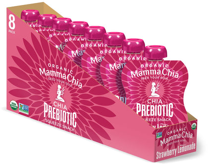 Mamma Chia Snack Prébiotique Squeeze Fraise Citronnade sachet avant