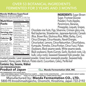 Manda Wellness Superdrink sachet individuel avec composition