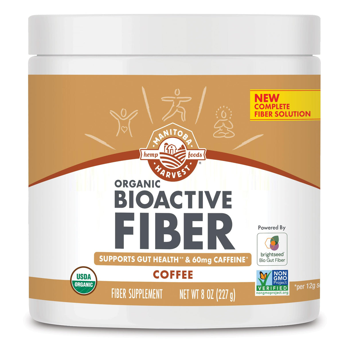 Manitoba Harvest BioActive Fiber complément alimentaire en poudre 270g saveur café vue de face