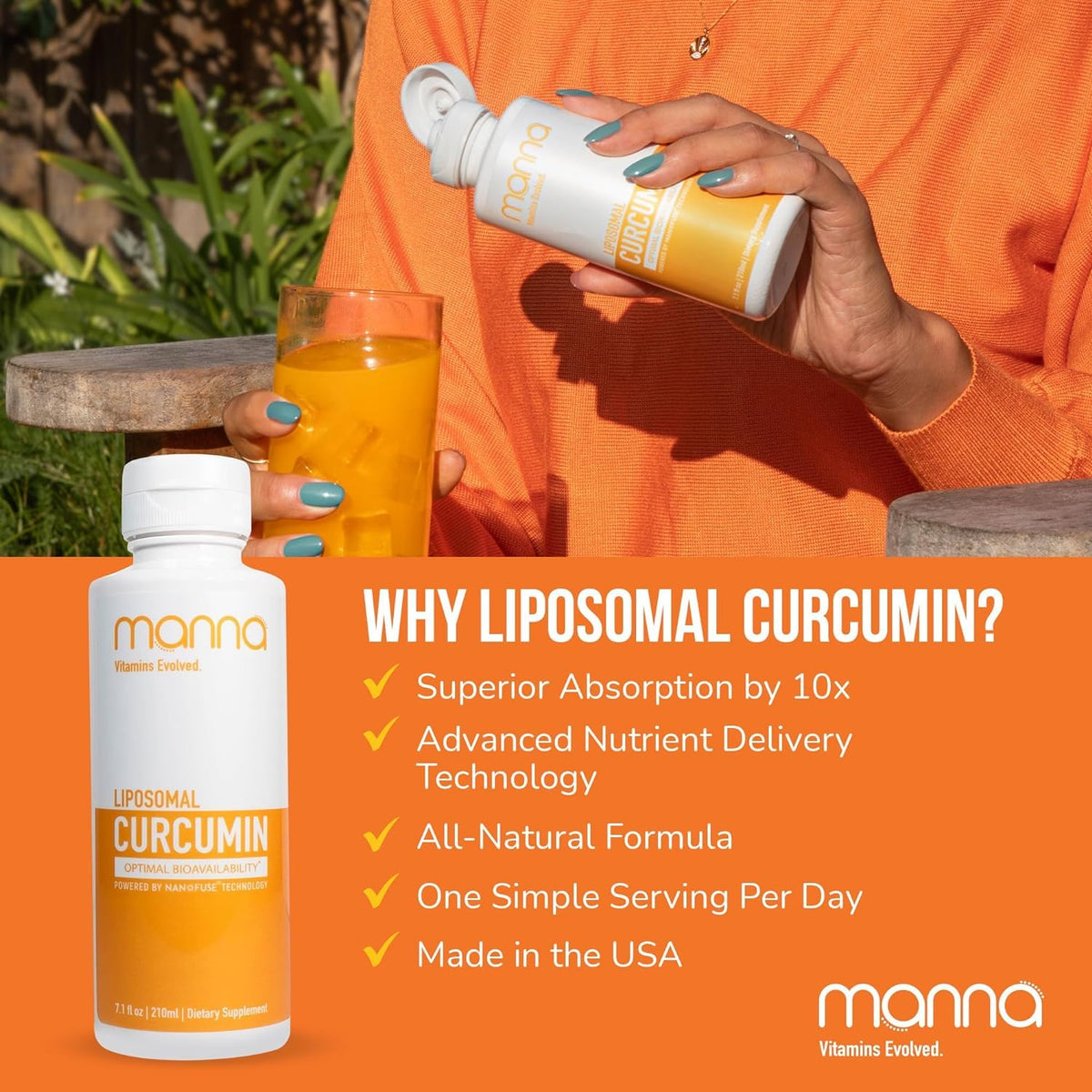 Manna Liposomal Curcumin 250mg en utilisation quotidienne