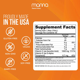 Manna Vitamine C Liposomale 1000mg bouteille avec étiquette