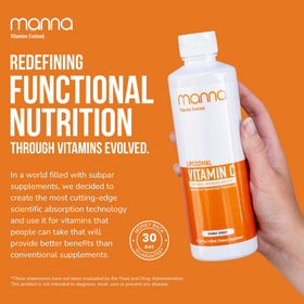 Manna Vitamine C Liposomale 1000mg vue arrière de la bouteille