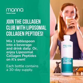 Manna Vitamins Evolved collagène liposomal 5000mg côté bouteille