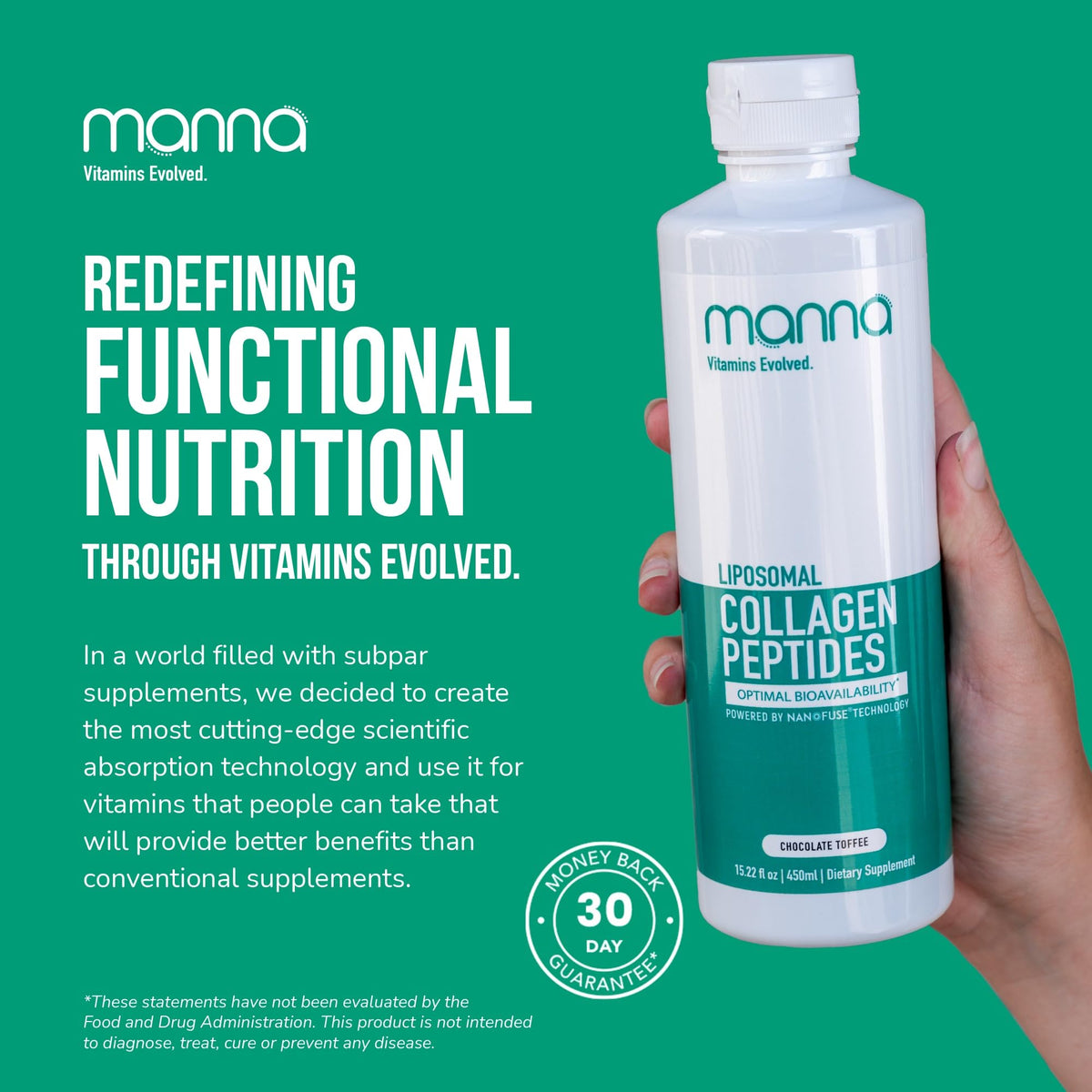Manna Vitamins Evolved collagène liposomal 5000mg vue de dessus