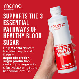 Manna Vitamins Evolved Complex Liposomal Glycémie 544g étiquette détaillée