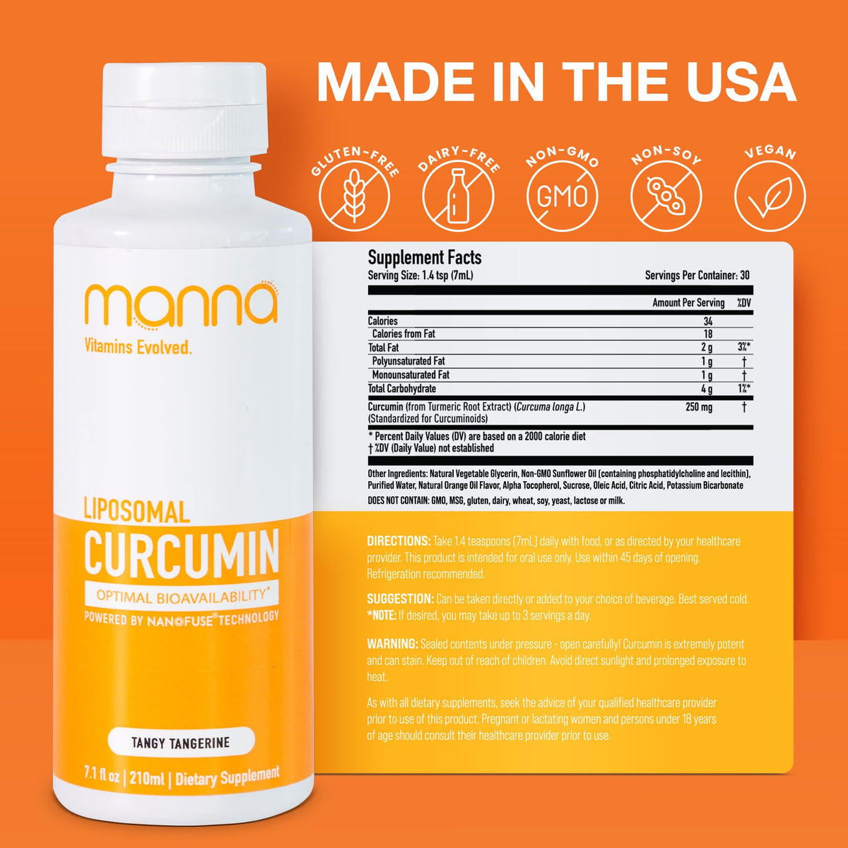 Manna Vitamins Evolved Curcuma Liposomal 250mg en utilisation quotidienne