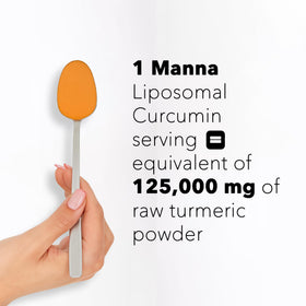 Manna Vitamins Evolved Curcuma Liposomal 250mg étiquette avec ingrédients