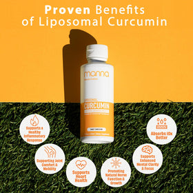 Manna Vitamins Evolved Curcuma Liposomal 250mg présentation avec fruits