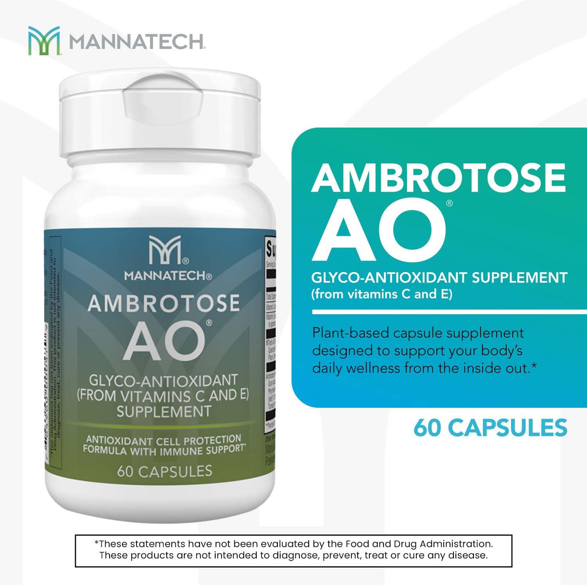 Mannatech Ambrotose AO® 60 Capsules avec étiquette