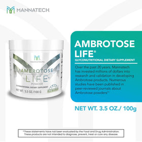 Mannatech Ambrotose LIFE® Poudre 100 g arrière de l'emballage