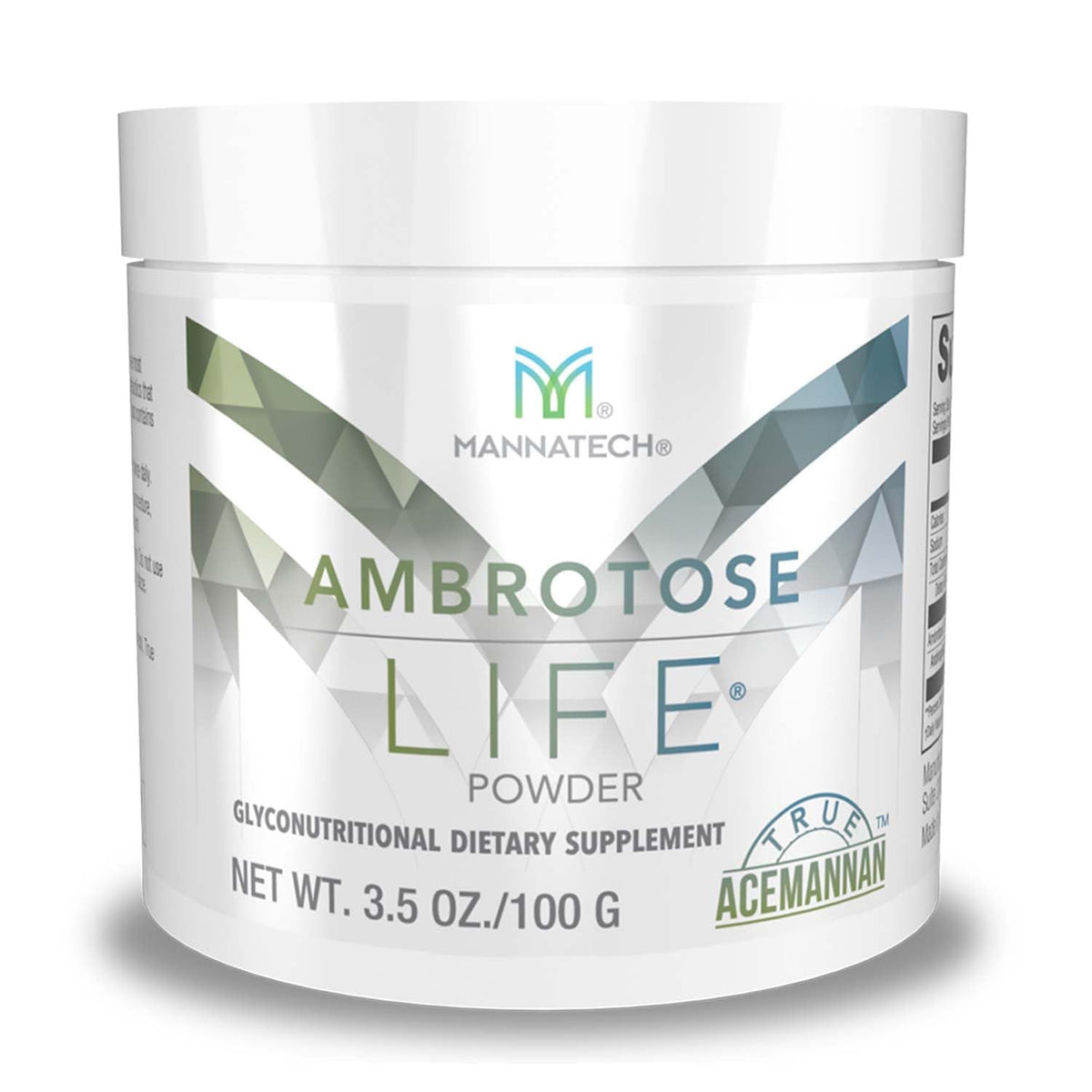 Mannatech Ambrotose LIFE® Poudre 100 g vue avant avec emballage