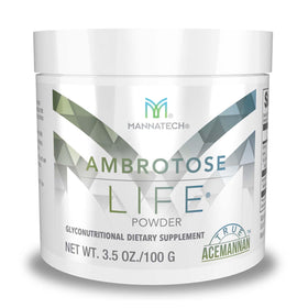 Mannatech Ambrotose LIFE® Poudre 100 g vue avant avec emballage