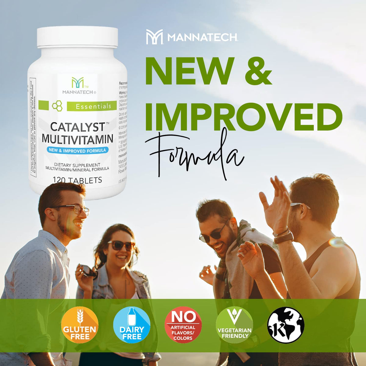 Mannatech Catalyst Multivitamin 120 comprimés - comprimés sur une table