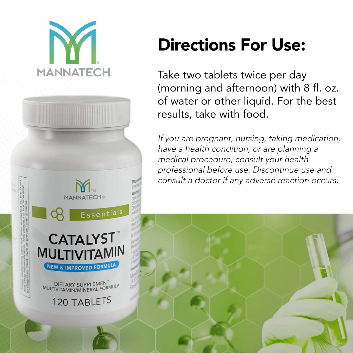 Mannatech Catalyst Multivitamin 120 comprimés - vue de côté