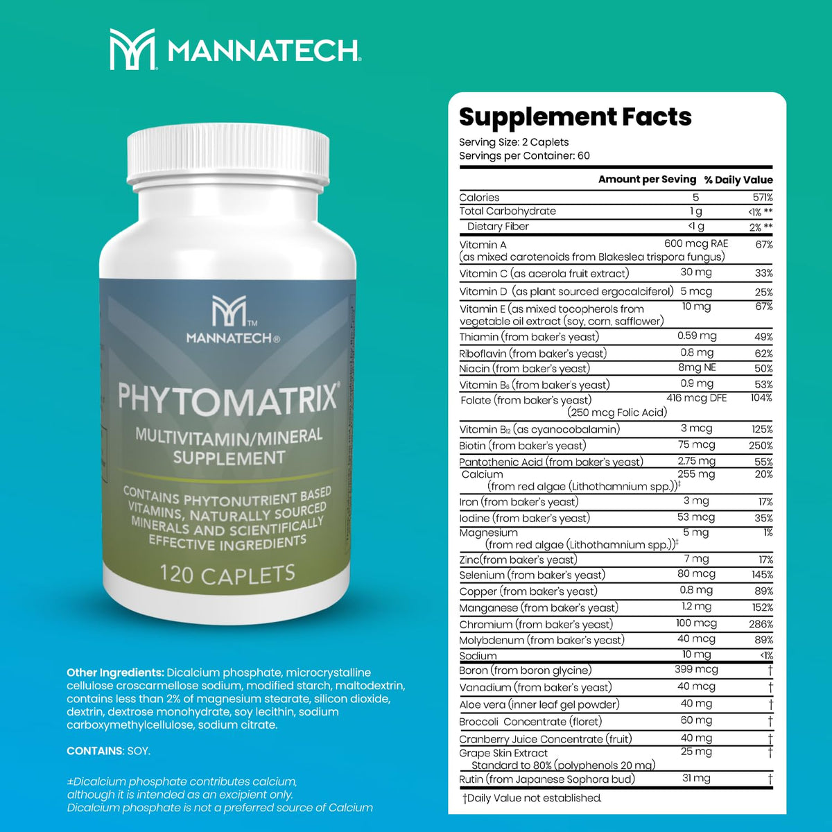 Mannatech PhytoMatrix® 120 capsules vue arrière