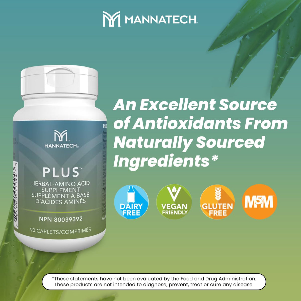 Mannatech Plus 90, vue arrière de l'emballage