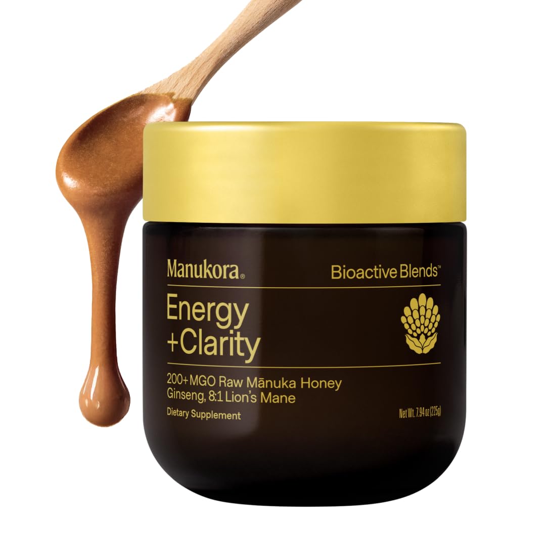 Manukora Energy + Clarity 225g pot de miel de Manuka cru