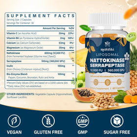 Marafiki Nattokinase 12 000 FU Liposomal vue arrière du flacon