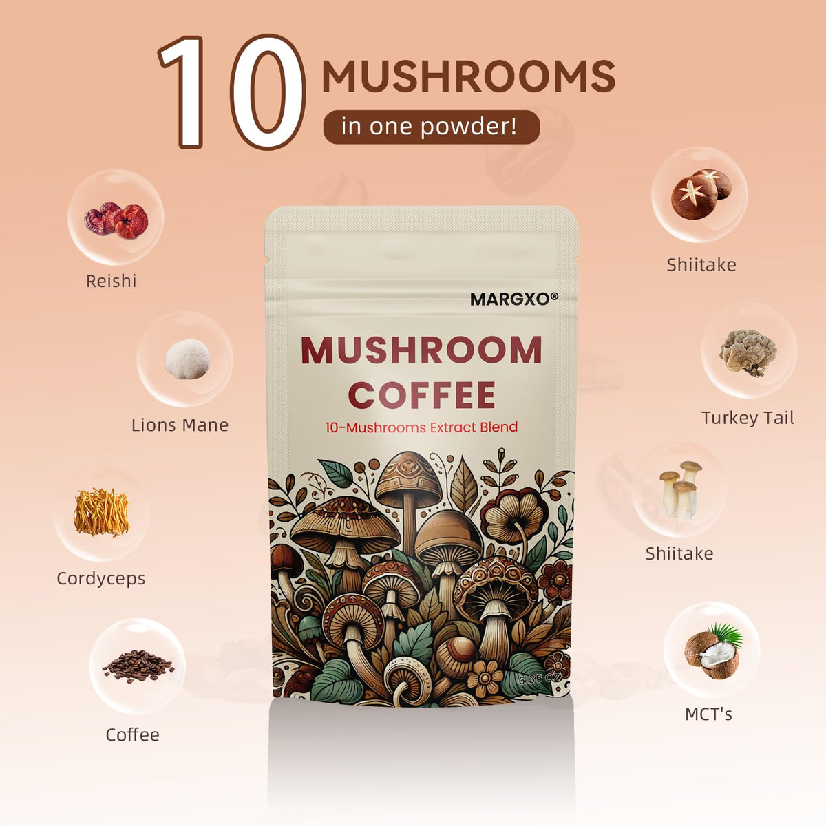 MARGXO Café aux Champignons 10 Extraits 180g packaging