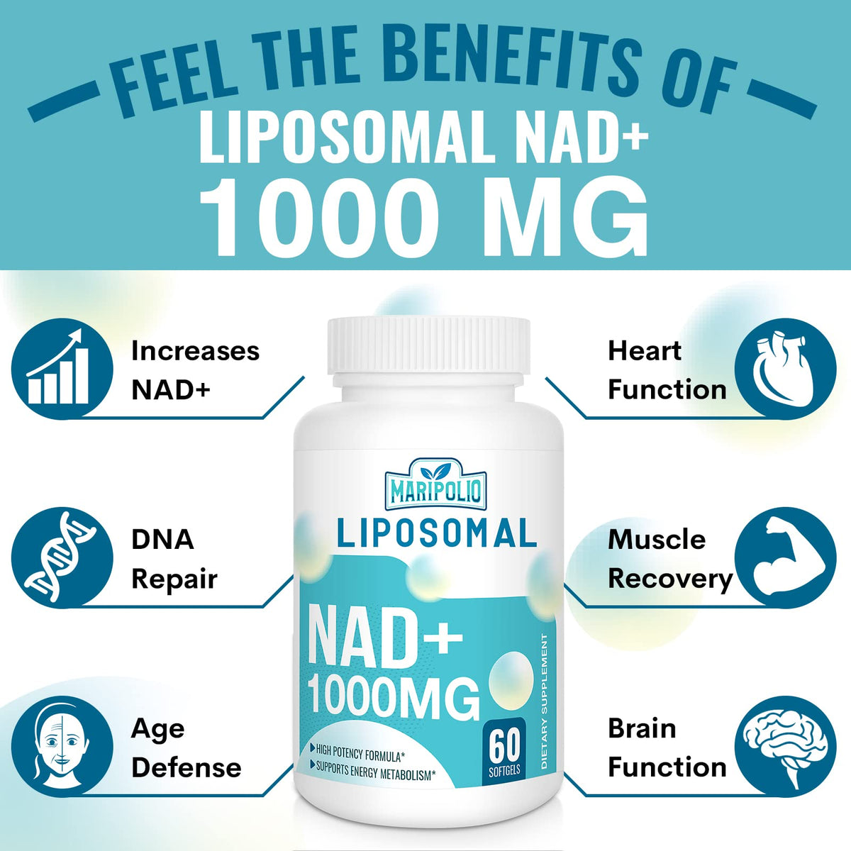 Maripolio NAD+ Liposomal 1000 mg composition des ingrédients