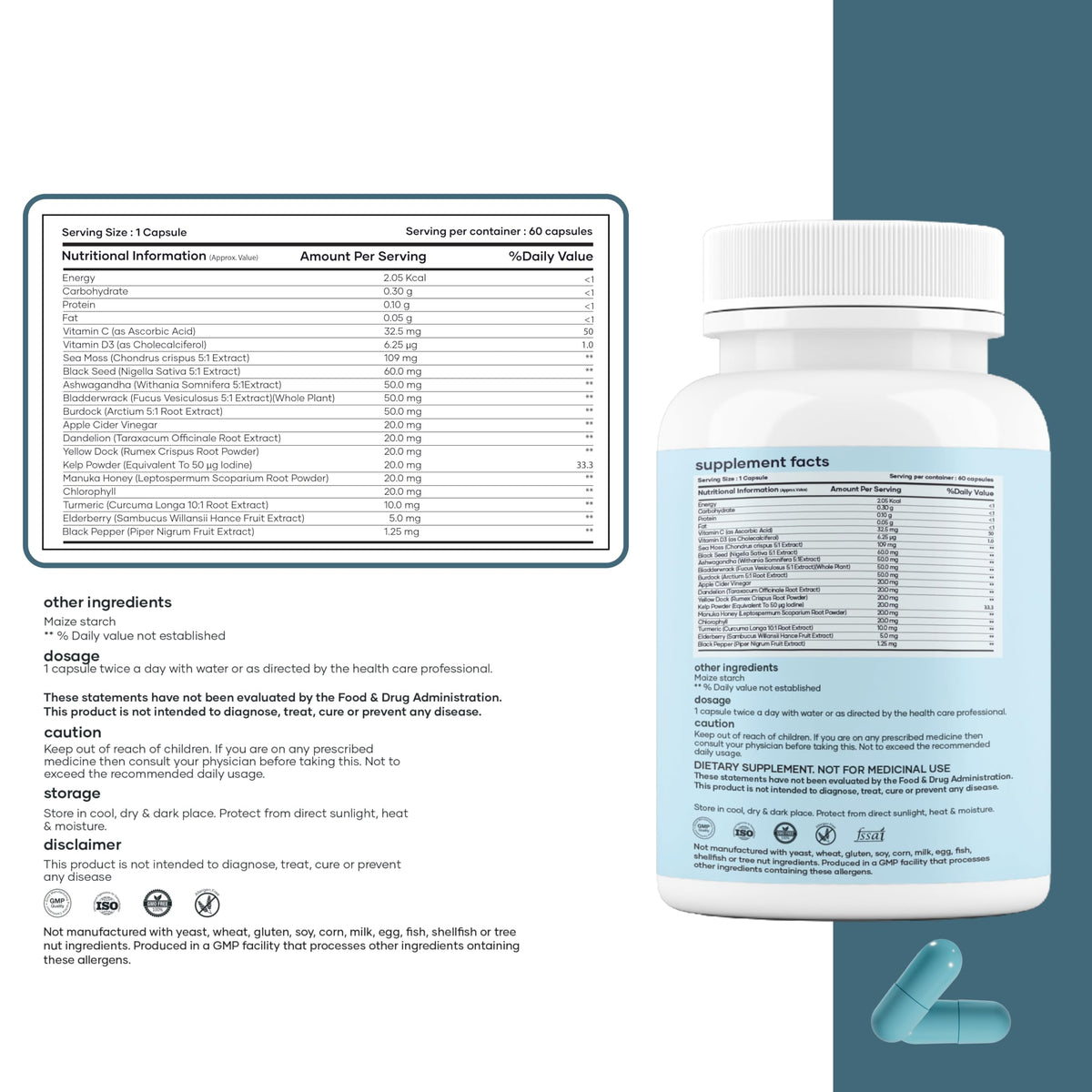 mars by GHC Caps de Mousse de Mer 60N et Vitamine D3