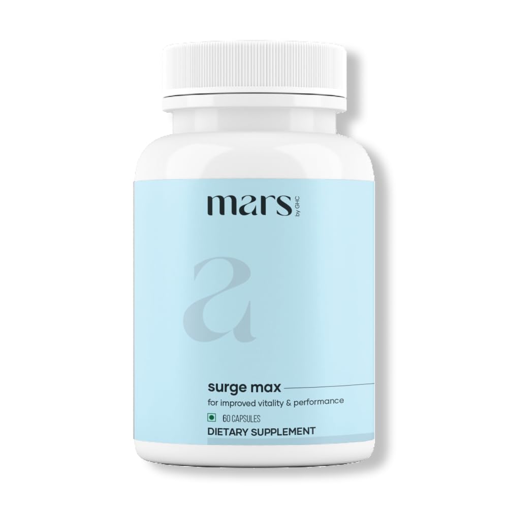 Mars Surgemax 60 capsules avec Shilajit et Safed Musli, vue avant