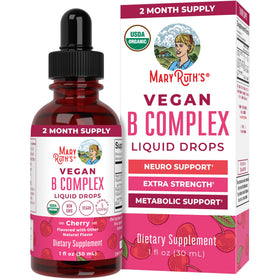 MARYRUTH'S Complexe de Vitamines B 91g flacon avant avec étiquette cerise
