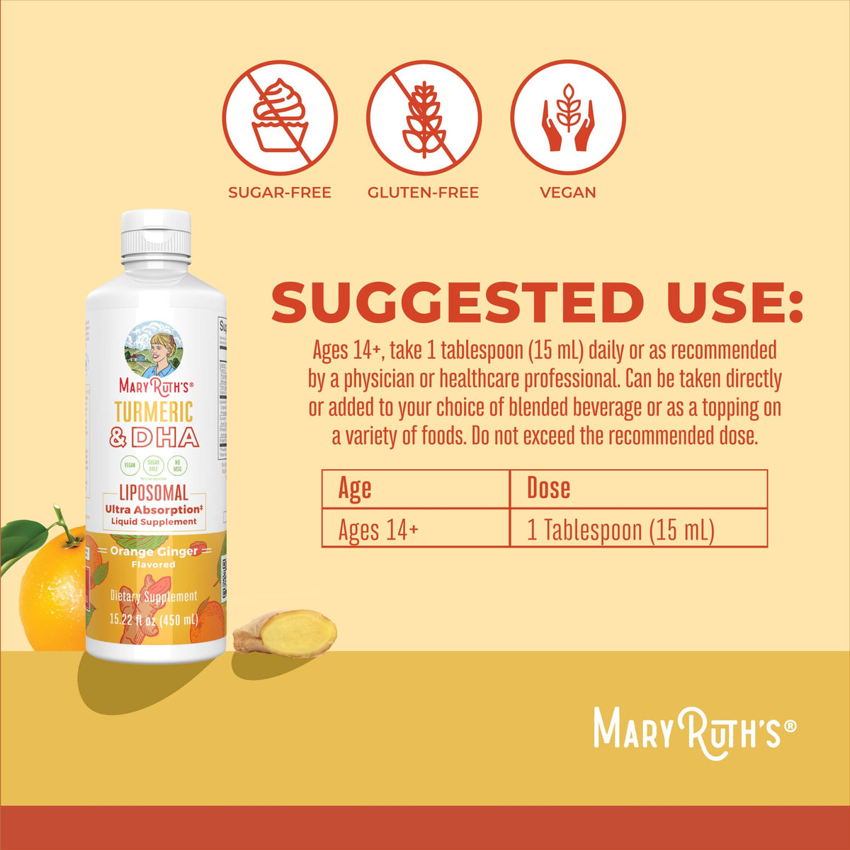 MARYRUTH'S Curcuma & DHA Liposomal 520mg utilisation