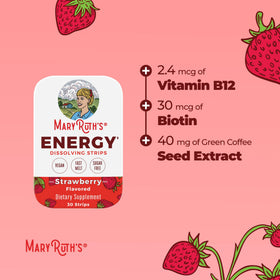MARYRUTH'S Energy Dissolving Strips en train de fondre sur la langue