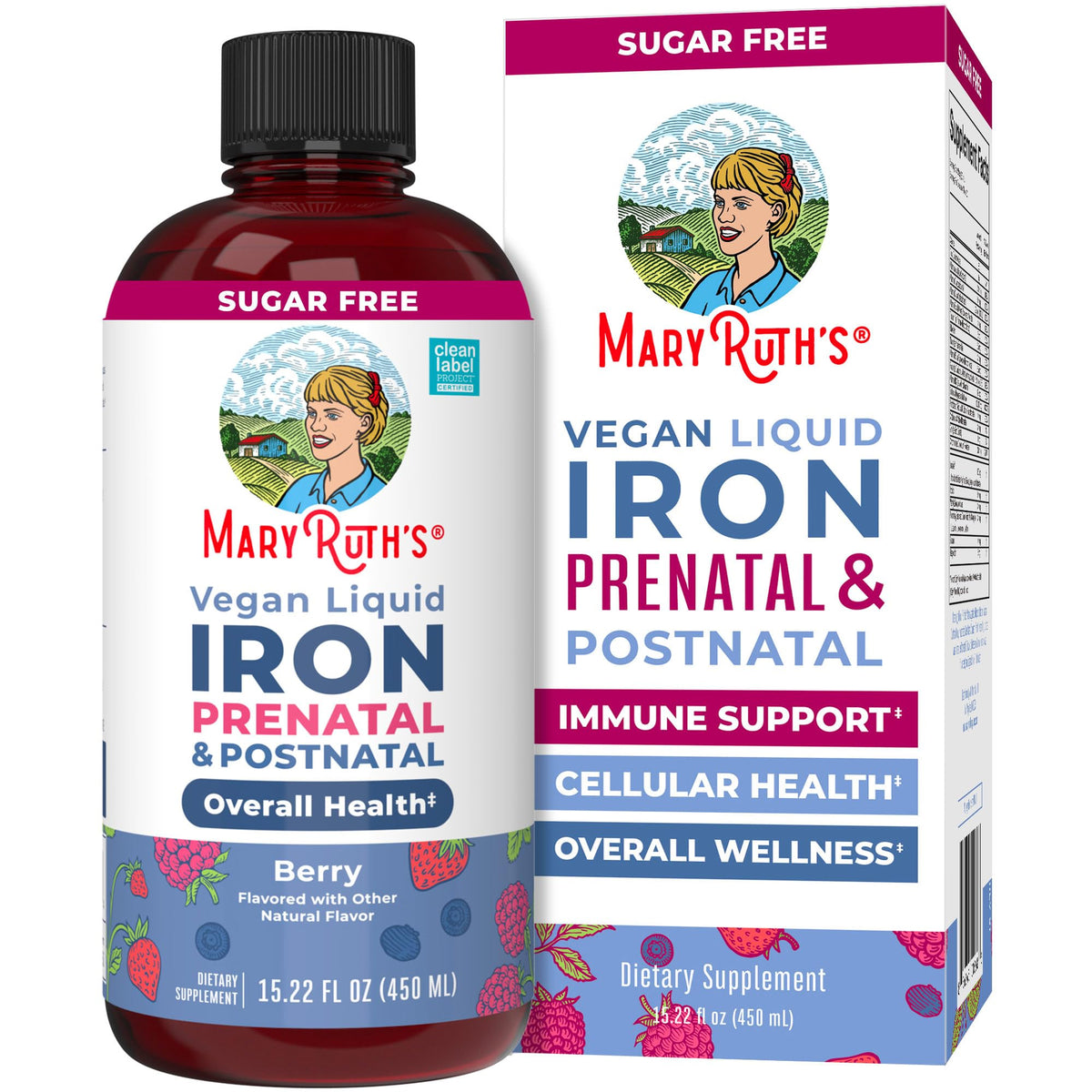 MARYRUTH'S Fer Liquide Prénatal & Postnatal 15,22 fl oz vue avant