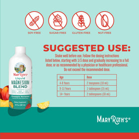 MaryRuth's Magnésium Liquide 30oz présentation avec fruits tropicaux