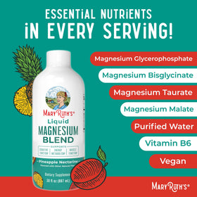 MaryRuth's Magnésium Liquide 30oz vue arrière avec ingrédients