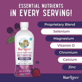 MARYRUTH'S Multimineral Liquide Nuit 30 Portions, bouteille avec verre et cuillère