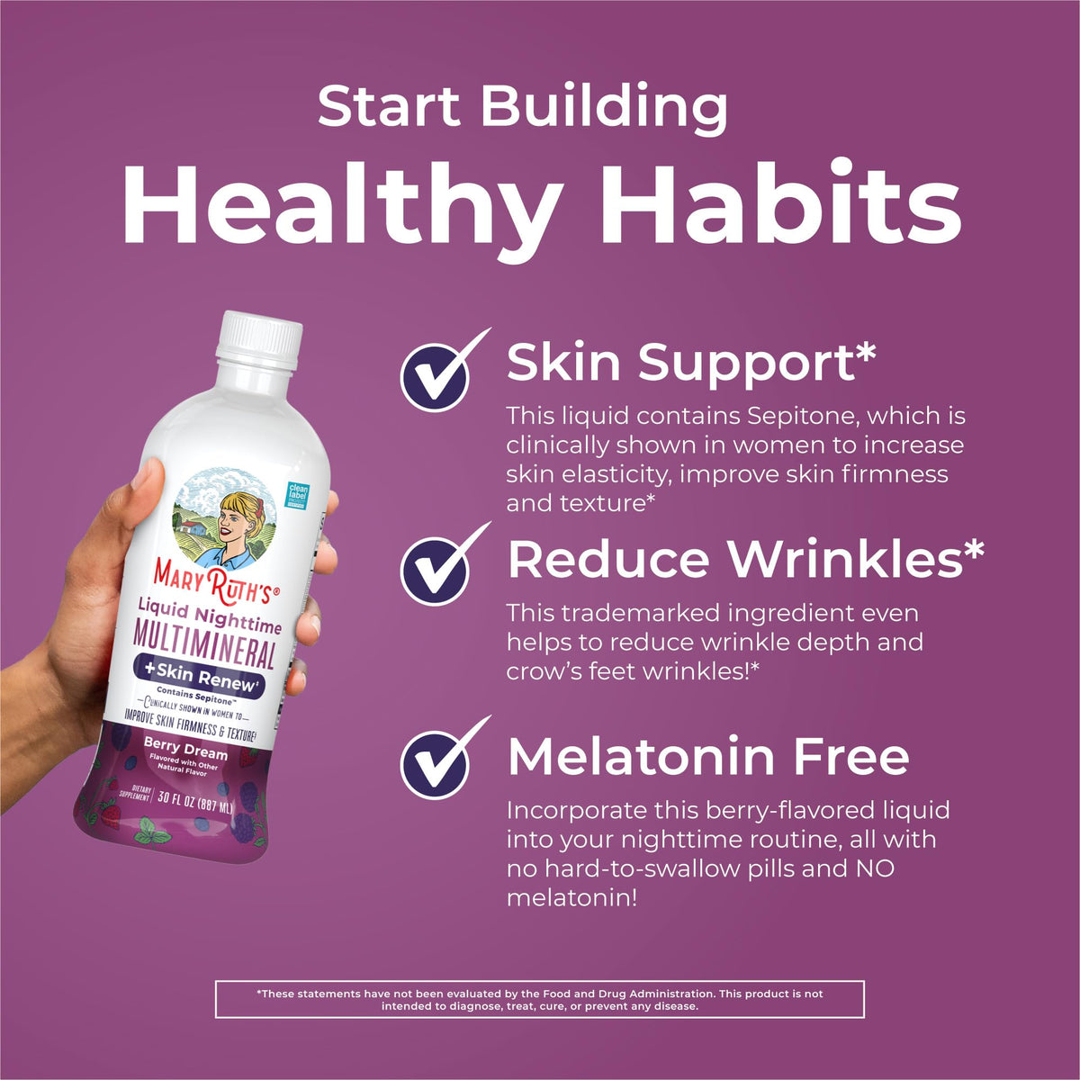 MARYRUTH'S Multimineral Liquide Nuit 30 Portions, bouteille ouverte avec liquide